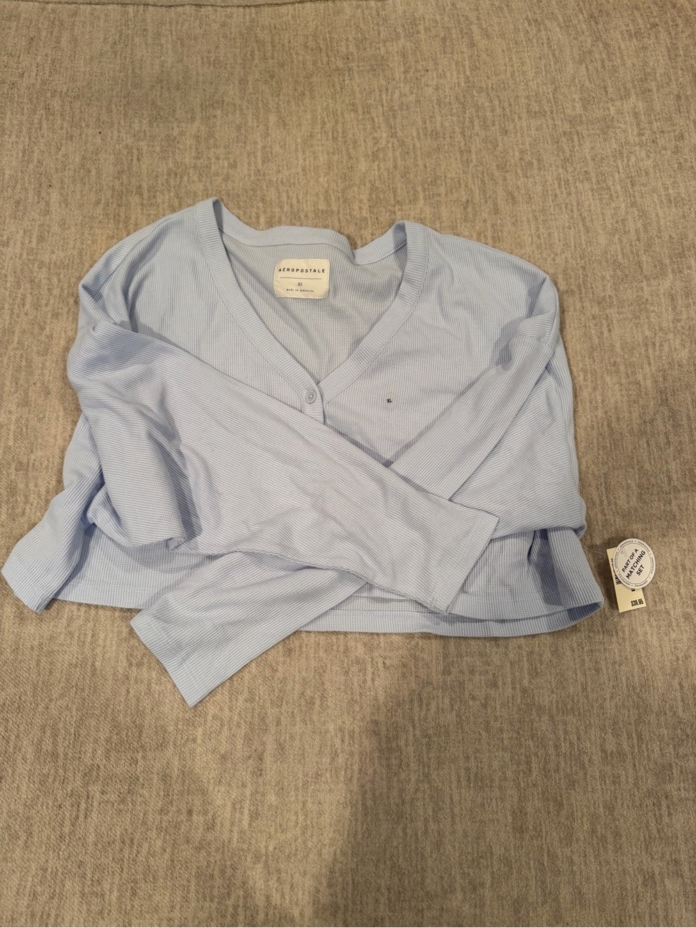 NWT Aeropostale Light Blue V-Neck Long Sleeve Top